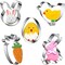 Easter Cookie Cutters, 5 Pieces Chick Carrot Egg Bunny Rabbite Shapes Metal Cookie Cutters Stainless Steel Sets Holiday Themed Baking Kit